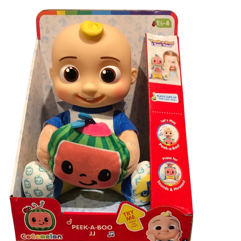 Interactive Peek-a-Boo Plush Toy - Blue and Yellow